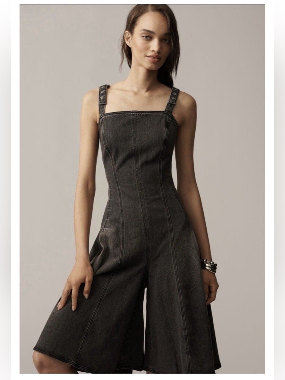 Pilcro Charcoal Gray Denim Jumpsuit